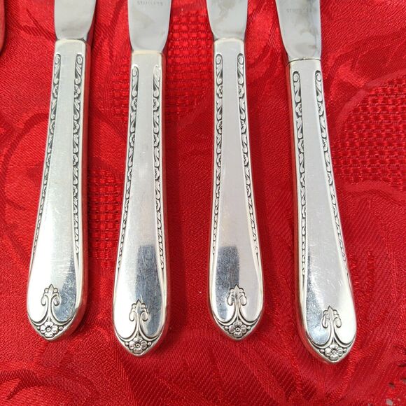 8 BK 1940'S Wm ROGERS "EXQUISITE" Butter Knives Silver Plated Beautiful - Picture 5 of 11